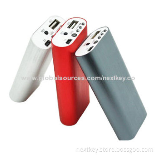 Slim Power Bank, 6000mA at 3.7V Capacity, Three LED Lights, Show Precision Battery Power